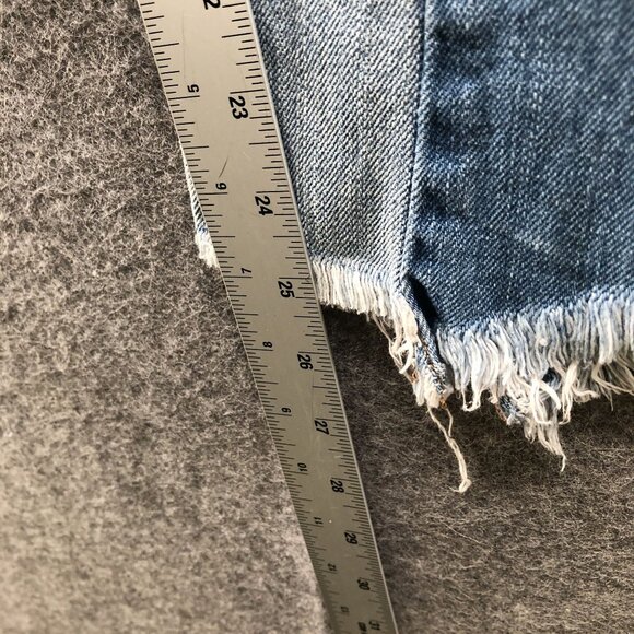 American Eagle Vintage Hi-Rise Jeans Womens Size 2R Two Tone Straight Frayed - Picture 9 of 11